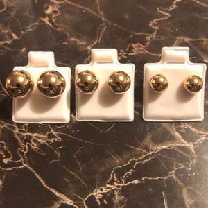 Nice and Bella Gold 3 sets of earrings